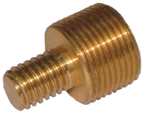 Deck mount to mast mount adaptor, brass – 1-14″ UNI male to 1/2″-12 BSW male